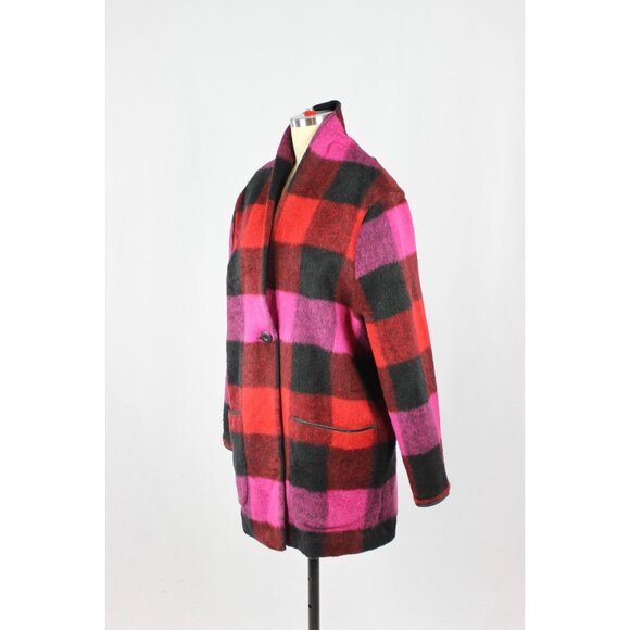 PARKHURST Outdoor Edition Briar Check Acrylic Blend Cocoon Jacket Coat, Size M - Picture 4 of 13